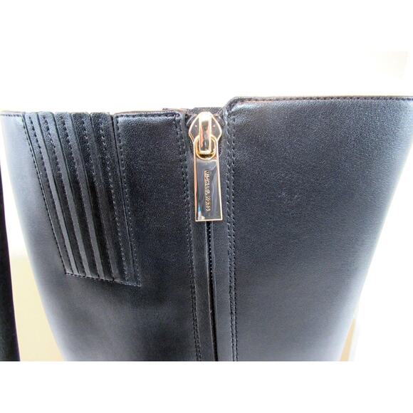 Michael Kors Mandy Knee High Riding Boot Slide Zipper MK Logo Black Size 9 - Picture 6 of 9